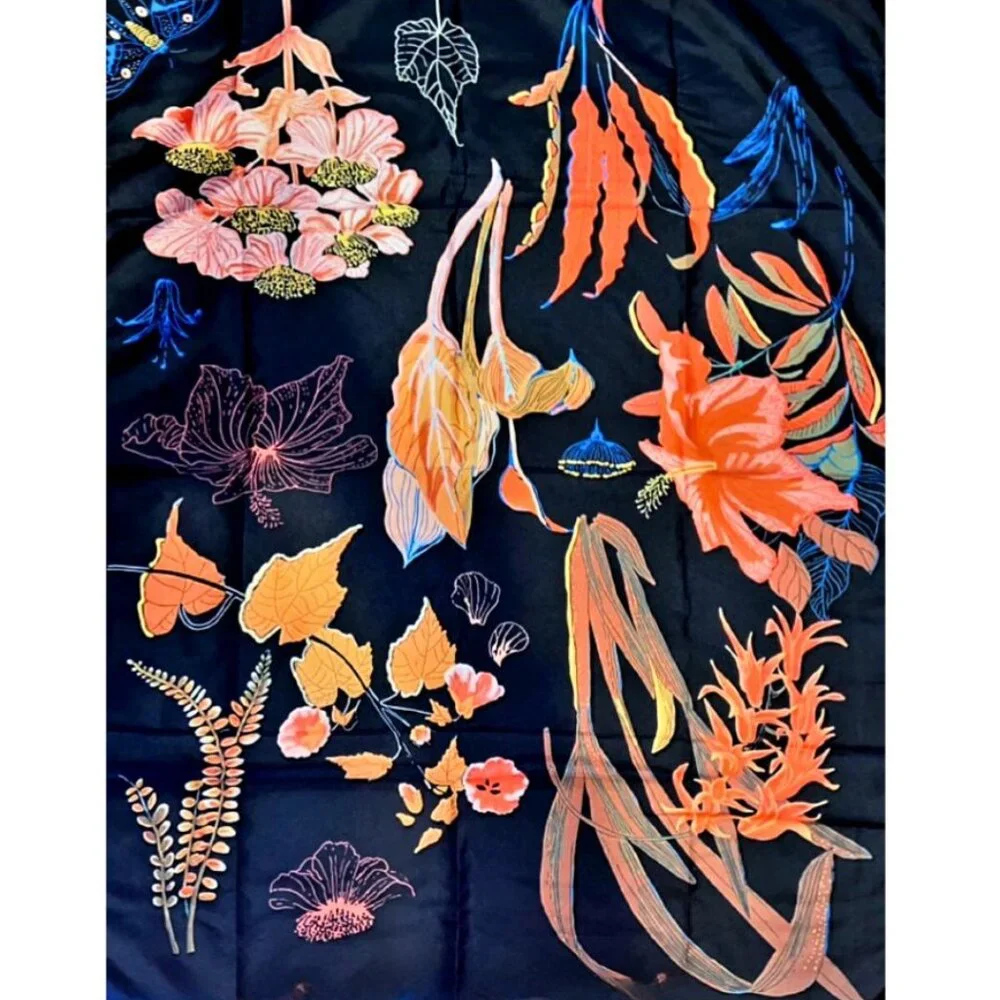 Black Floral Tapestry Hanging‎ Wall Decor